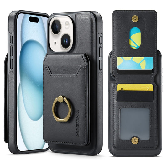 For iPhone 15 Plus DG.MING K1 MagSafe Detachable Wallet RFID Back Cover Phone Case(Black) - iPhone 15 Plus Cases by DG.MING | Online Shopping South Africa | PMC Jewellery | Buy Now Pay Later Mobicred