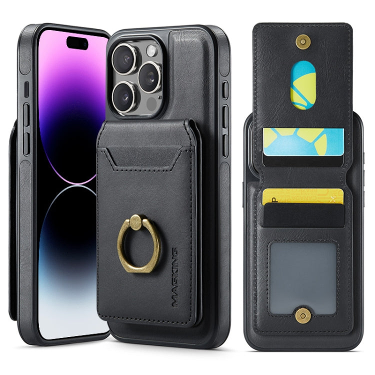 For iPhone 14 Pro DG.MING K1 MagSafe Detachable Wallet RFID Back Cover Phone Case(Black) - iPhone 14 Pro Cases by DG.MING | Online Shopping South Africa | PMC Jewellery | Buy Now Pay Later Mobicred