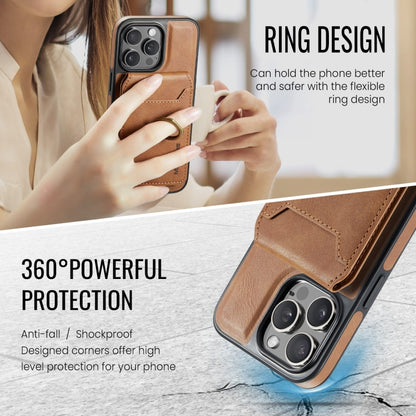 For iPhone 14 Pro DG.MING K1 MagSafe Detachable Wallet RFID Back Cover Phone Case(Brown) - iPhone 14 Pro Cases by DG.MING | Online Shopping South Africa | PMC Jewellery | Buy Now Pay Later Mobicred