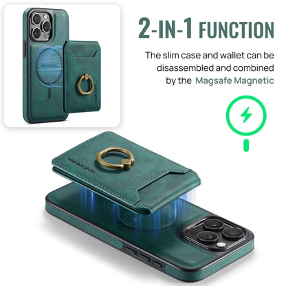 For iPhone 14 Pro DG.MING K1 MagSafe Detachable Wallet RFID Back Cover Phone Case(Green) - iPhone 14 Pro Cases by DG.MING | Online Shopping South Africa | PMC Jewellery | Buy Now Pay Later Mobicred