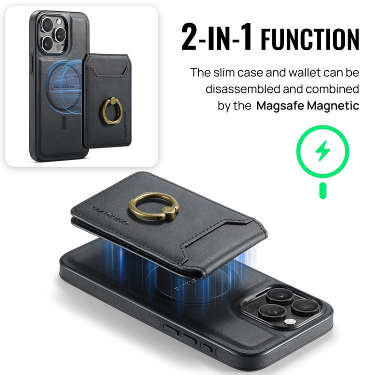 For iPhone 12 DG.MING K1 MagSafe Detachable Wallet RFID Back Cover Phone Case(Black) - free shipping - PMC Jewellery - Order now!