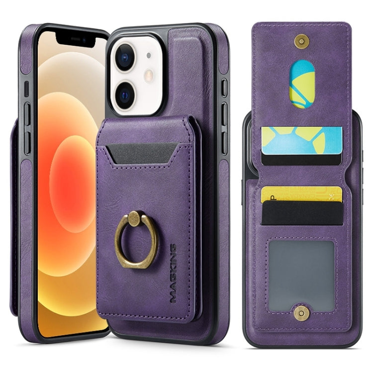 For iPhone 12 DG.MING K1 MagSafe Detachable Wallet RFID Back Cover Phone Case(Purple) - free shipping - PMC Jewellery - Order now!