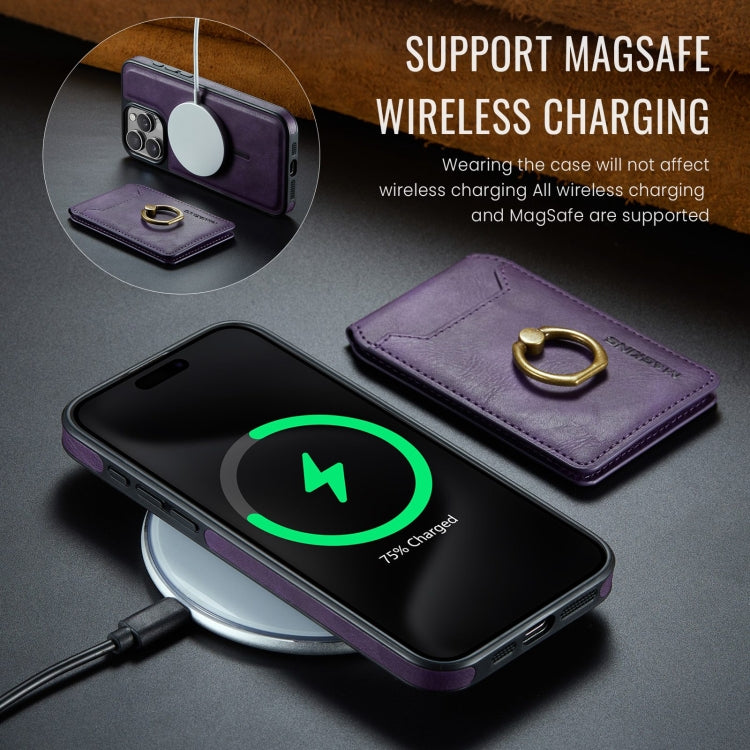 For iPhone 12 Pro DG.MING K1 MagSafe Detachable Wallet RFID Back Cover Phone Case(Purple) - iPhone 12 / 12 Pro Cases by DG.MING | Online Shopping South Africa | PMC Jewellery | Buy Now Pay Later Mobicred