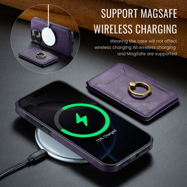 For iPhone 16 Pro Max DG.MING K1 MagSafe Detachable Wallet RFID Back Cover Phone Case(Purple) - iPhone 16 Pro Max Cases by DG.MING | Online Shopping South Africa | PMC Jewellery | Buy Now Pay Later Mobicred