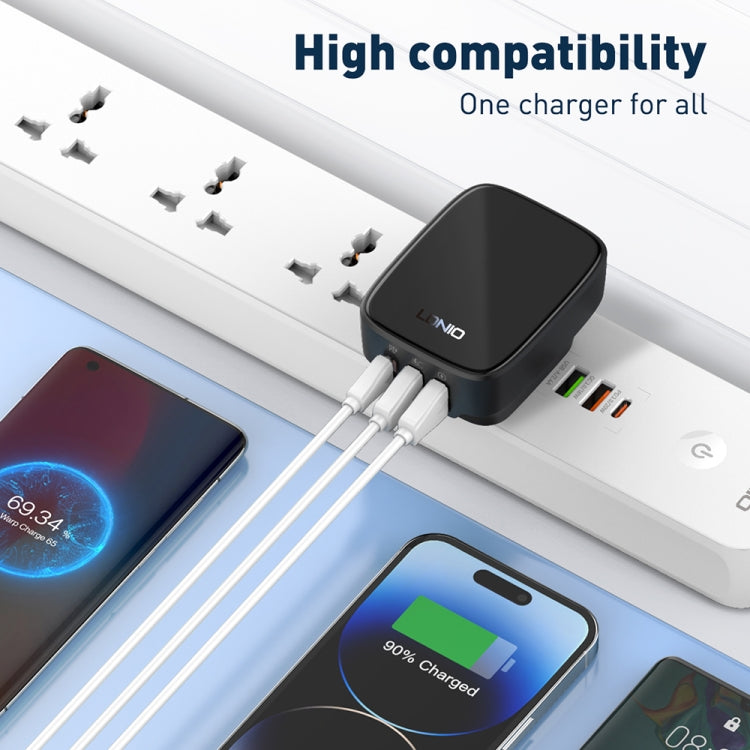 LDNIO Q334 32W Type-C + Dual USB Port Charger with 1m Micro USB Data Cable, Plug Type:EU Plug(Black) - USB Charger by LDNIO | Online Shopping South Africa | PMC Jewellery | Buy Now Pay Later Mobicred