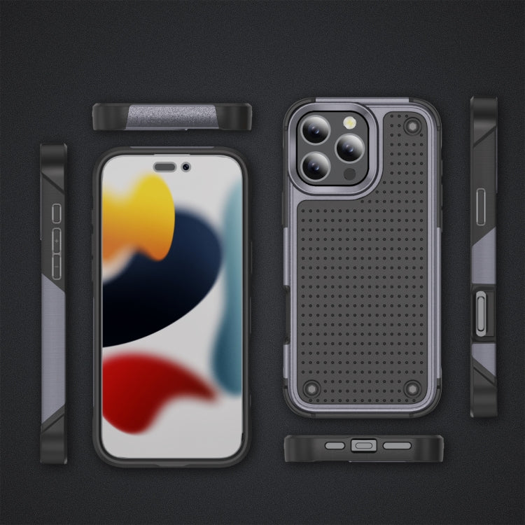 For iPhone 16 Pro PC + TPU Shockproof Protective Phone Case(Grey+Black) - iPhone 16 Pro Cases by PMC Jewellery | Online Shopping South Africa | PMC Jewellery | Buy Now Pay Later Mobicred