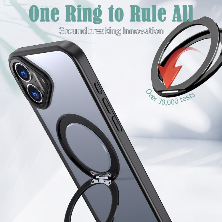 For iPhone 16 Wing Series MagSafe Magnetic Ring Holder Phone Case(Black) - iPhone 16 Cases by PMC Jewellery | Online Shopping South Africa | PMC Jewellery | Buy Now Pay Later Mobicred