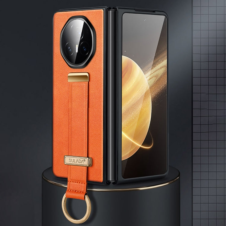For Honor Magic V3 SULADA PC + Leather Texture Skin Feel Shockproof Phone Case(Orange) - free shipping - PMC TechLife - Order now!