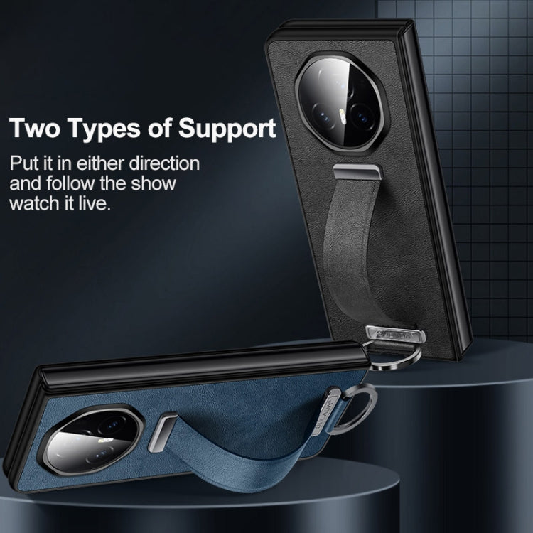 For Honor Magic V3 SULADA PC + Leather Texture Skin Feel Shockproof Phone Case(Black) - Honor Cases by SULADA | Online Shopping South Africa | PMC TechLife | Buy Now Pay Later Mobicred