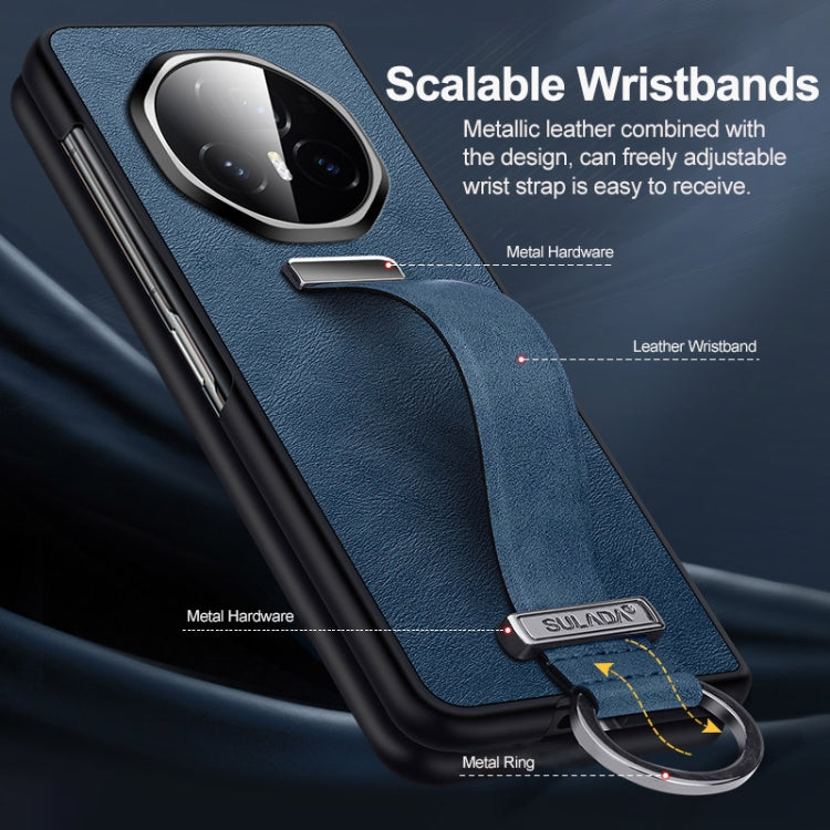 For Honor Magic V3 SULADA PC + Leather Texture Skin Feel Shockproof Phone Case(Red) - Honor Cases by SULADA | Online Shopping South Africa | PMC TechLife | Buy Now Pay Later Mobicred