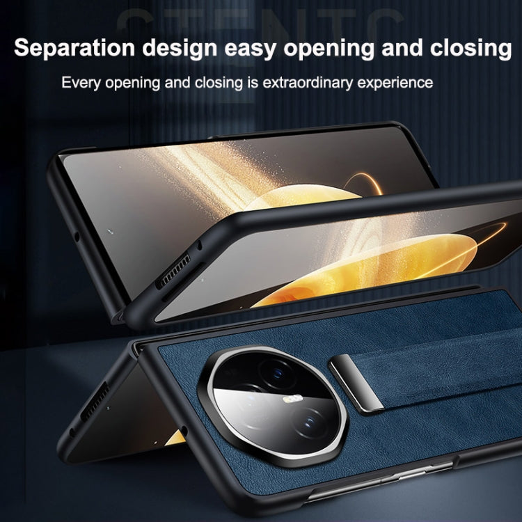 For Honor Magic V3 SULADA PC + Leather Texture Skin Feel Shockproof Phone Case(Black) - Honor Cases by SULADA | Online Shopping South Africa | PMC TechLife | Buy Now Pay Later Mobicred