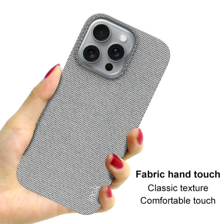 For iPhone 16 Pro Max imak Ruiyi Series Cloth Texture PU + PC Phone Case(Light Grey) - iPhone 16 Pro Max Cases by imak | Online Shopping South Africa | PMC Jewellery | Buy Now Pay Later Mobicred