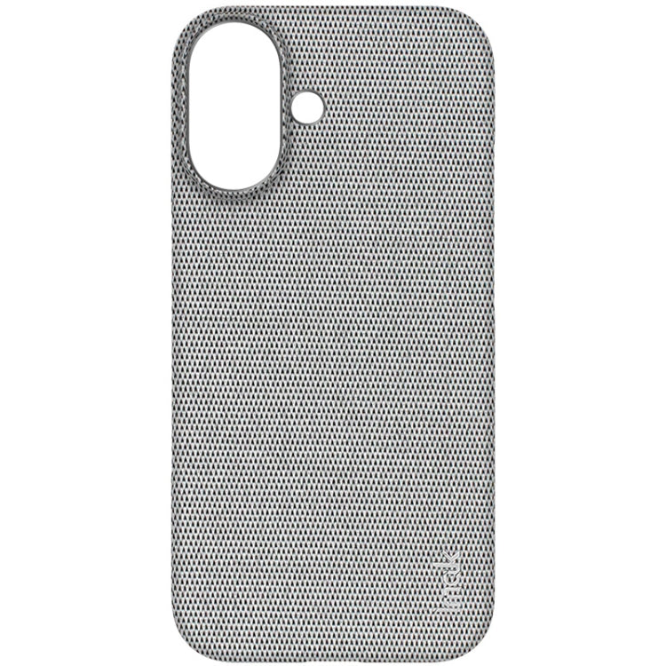 For iPhone 16 imak Ruiyi Series Cloth Texture PU + PC Phone Case(Light Grey) - iPhone 16 Cases by imak | Online Shopping South Africa | PMC Jewellery | Buy Now Pay Later Mobicred