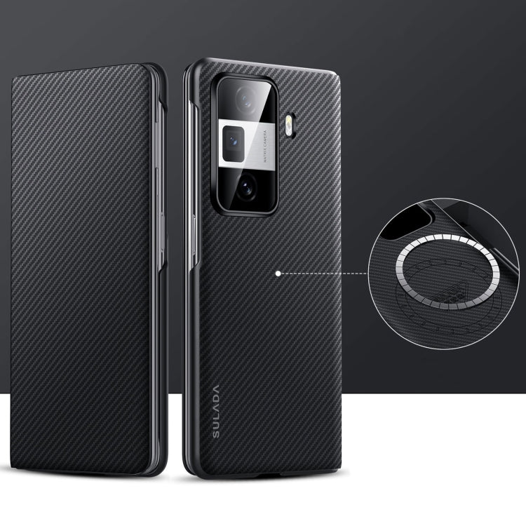For Honor Magic Vs3 SULADA Kevlar 600D Texture Smart Window Leather Phone Case(Black) - free shipping - PMC TechLife - Order now!