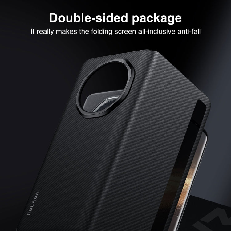 For Honor Magic Vs3 SULADA Kevlar 600D Texture Smart Window Leather Phone Case(Black) - free shipping - PMC TechLife - Order now!