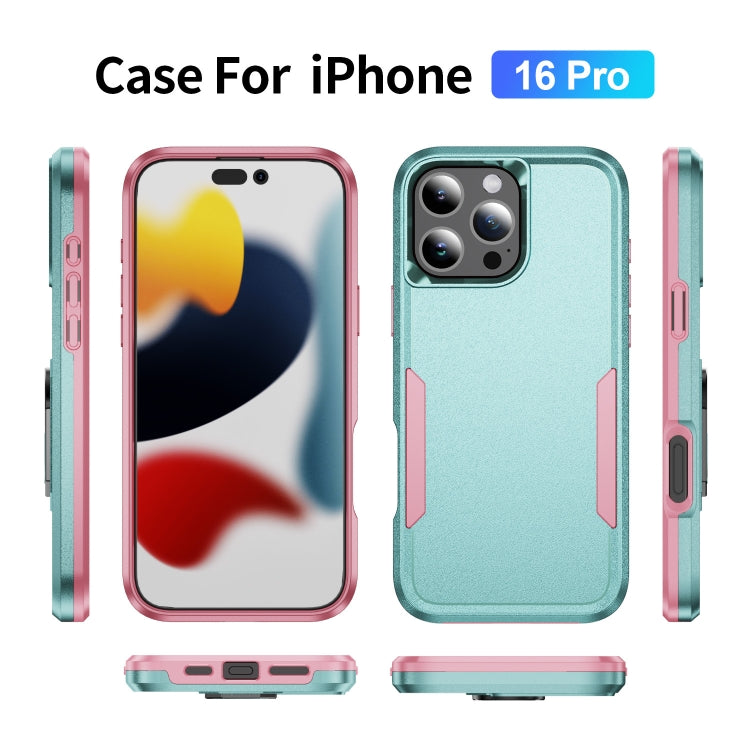 For iPhone 16 Pro Pioneer Armor Heavy Duty PC + TPU Phone Case(Green+Pink) - iPhone 16 Pro Cases by PMC Jewellery | Online Shopping South Africa | PMC Jewellery | Buy Now Pay Later Mobicred