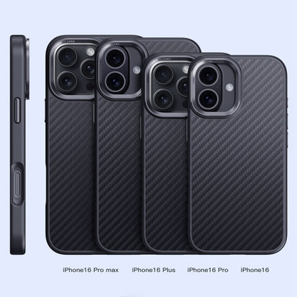 For iPhone 16 Plus Carbon Fiber Kevlar MagSafe Magnetic Phone Case(Black) - iPhone 16 Plus Cases by PMC Jewellery | Online Shopping South Africa | PMC Jewellery | Buy Now Pay Later Mobicred