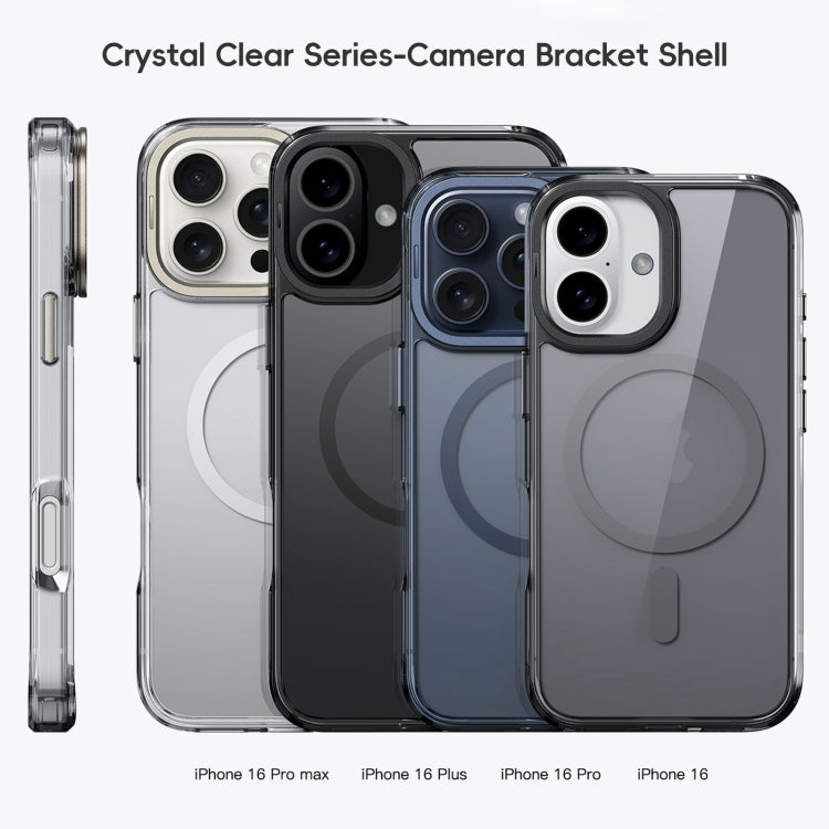 For iPhone 16 Mirror Crystal Clear Lens Holder MagSafe Magnetic Phone Case(Transparent) - iPhone 16 Cases by PMC Jewellery | Online Shopping South Africa | PMC Jewellery | Buy Now Pay Later Mobicred