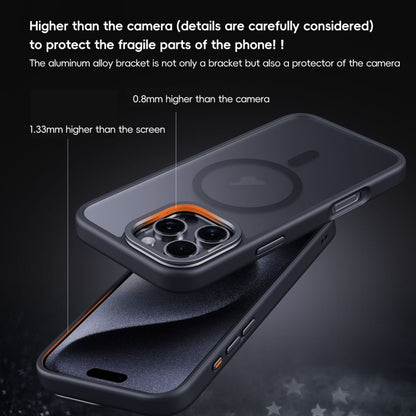 For iPhone 16 Plus Frosted Lens Holder MagSafe Magnetic Phone Case(Puprle) - iPhone 16 Plus Cases by PMC Jewellery | Online Shopping South Africa | PMC Jewellery | Buy Now Pay Later Mobicred