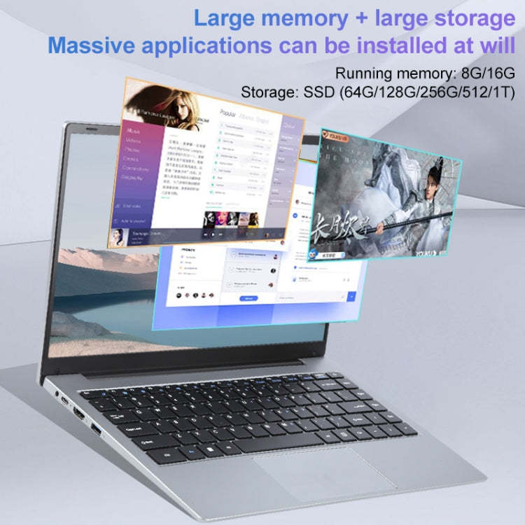 14 inch Windows 11 Laptop, 16GB+1TB, Gen 5th Intel Core i5 CPU, 180 Degree Rotation Axis(Silver) - Others by PMC Jewellery | Online Shopping South Africa | PMC Jewellery | Buy Now Pay Later Mobicred