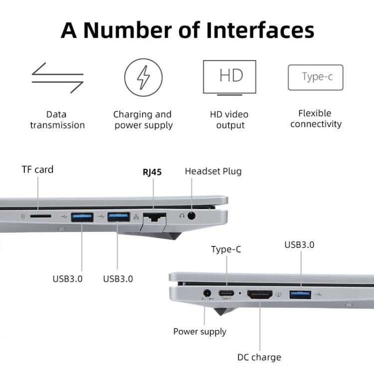 14 inch Windows 11 Laptop, 8GB+512GB, Gen 5th Intel Core i7 CPU, 180 Degree Rotation Axis(Silver) - Others by PMC Jewellery | Online Shopping South Africa | PMC Jewellery | Buy Now Pay Later Mobicred