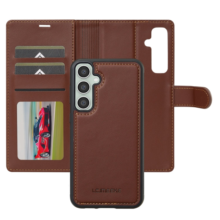 For Samsung Galaxy S24 FE 5G LC.IMEEKE L2 Series Detachable Magsafe PU Phone Case with Lanyard(Brown) - Galaxy S24 FE 5G Cases by LC.IMEEKE | Online Shopping South Africa | PMC Jewellery | Buy Now Pay Later Mobicred