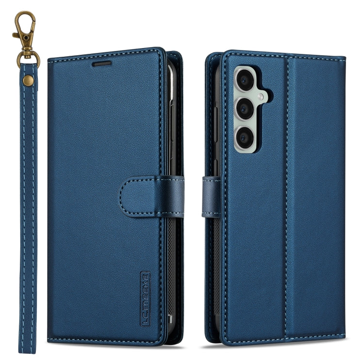 For Samsung Galaxy S24 FE 5G LC.IMEEKE L2 Series Detachable Magsafe PU Phone Case with Lanyard(Blue) - Galaxy S24 FE 5G Cases by LC.IMEEKE | Online Shopping South Africa | PMC Jewellery | Buy Now Pay Later Mobicred