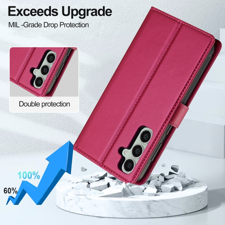 For Samsung Galaxy A35 5G LC.IMEEKE L2 Series Detachable Magsafe PU Phone Case with Lanyard(Red) - Galaxy Phone Cases by LC.IMEEKE | Online Shopping South Africa | PMC Jewellery | Buy Now Pay Later Mobicred