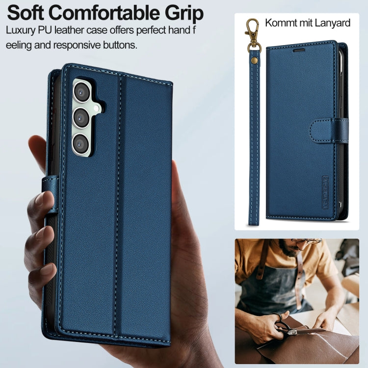 For Samsung Galaxy A15 4G / A15 5G LC.IMEEKE L2 Series Detachable Magsafe PU Phone Case with Lanyard(Blue) - Galaxy Phone Cases by LC.IMEEKE | Online Shopping South Africa | PMC Jewellery | Buy Now Pay Later Mobicred