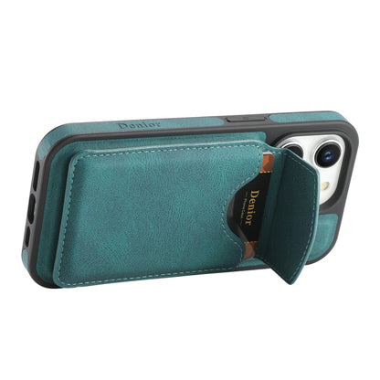 For iPhone 16 Pro Max Denior D19 Skin Feel MagSafe Detachable Card Slot Phone Case(Blue) - iPhone 16 Pro Max Cases by Denior | Online Shopping South Africa | PMC Jewellery | Buy Now Pay Later Mobicred