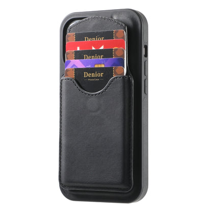 For iPhone 16 Plus Denior D19 Skin Feel MagSafe Detachable Card Slot Phone Case(Black) - iPhone 16 Plus Cases by Denior | Online Shopping South Africa | PMC Jewellery | Buy Now Pay Later Mobicred