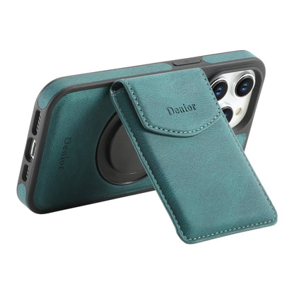 For iPhone 16 Plus Denior D20 Skin Feel MagSafe Holder Detachable Card Slot Phone Case(Blue) - iPhone 16 Plus Cases by Denior | Online Shopping South Africa | PMC Jewellery | Buy Now Pay Later Mobicred