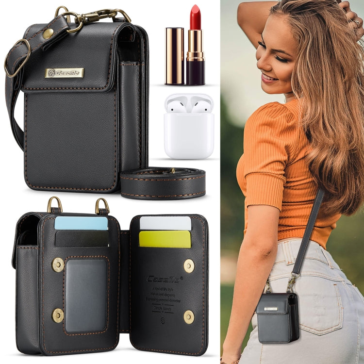 CaseMe Me50 Mini Universal Bag for Apple and Samsung Headphones + Lipstick(Black) - For AirPods 1/2 by CaseMe | Online Shopping South Africa | PMC Jewellery | Buy Now Pay Later Mobicred