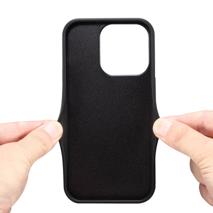 For iPhone 16 Denior D08 PU Single Card Slot Holder Phone Case(Black) - iPhone 16 Cases by Denior | Online Shopping South Africa | PMC Jewellery | Buy Now Pay Later Mobicred