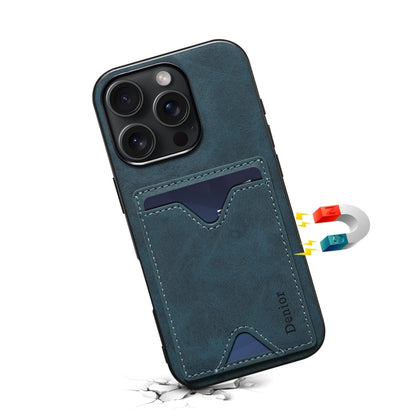 For iPhone 16 Denior D06 PU Back Cover Card Slot Holder Phone Case(Blue) - iPhone 16 Cases by Denior | Online Shopping South Africa | PMC Jewellery | Buy Now Pay Later Mobicred