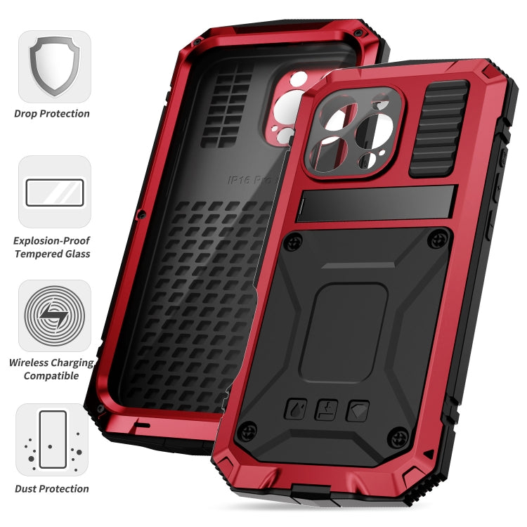For iPhone 16 Pro Max R-JUST Life Water-resistant Dustproof Shockproof Phone Case(Red) - iPhone 16 Pro Max Cases by R-JUST | Online Shopping South Africa | PMC Jewellery | Buy Now Pay Later Mobicred