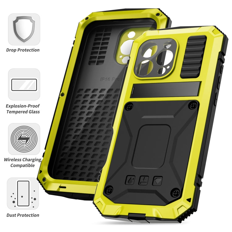 For iPhone 16 Pro Max R-JUST Life Water-resistant Dustproof Shockproof Phone Case(Yellow) - free shipping - PMC Jewellery - Order now!