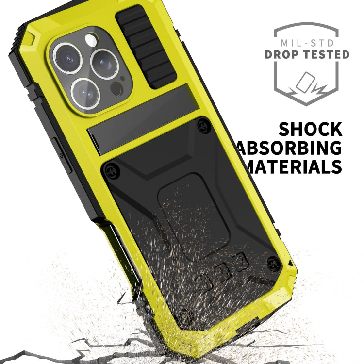 For iPhone 16 Pro Max R-JUST Life Water-resistant Dustproof Shockproof Phone Case(Yellow) - free shipping - PMC Jewellery - Order now!