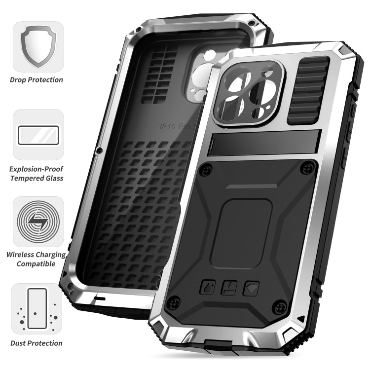 For iPhone 16 Pro Max R-JUST Life Water-resistant Dustproof Shockproof Phone Case(Silver) - free shipping - PMC Jewellery - Order now!