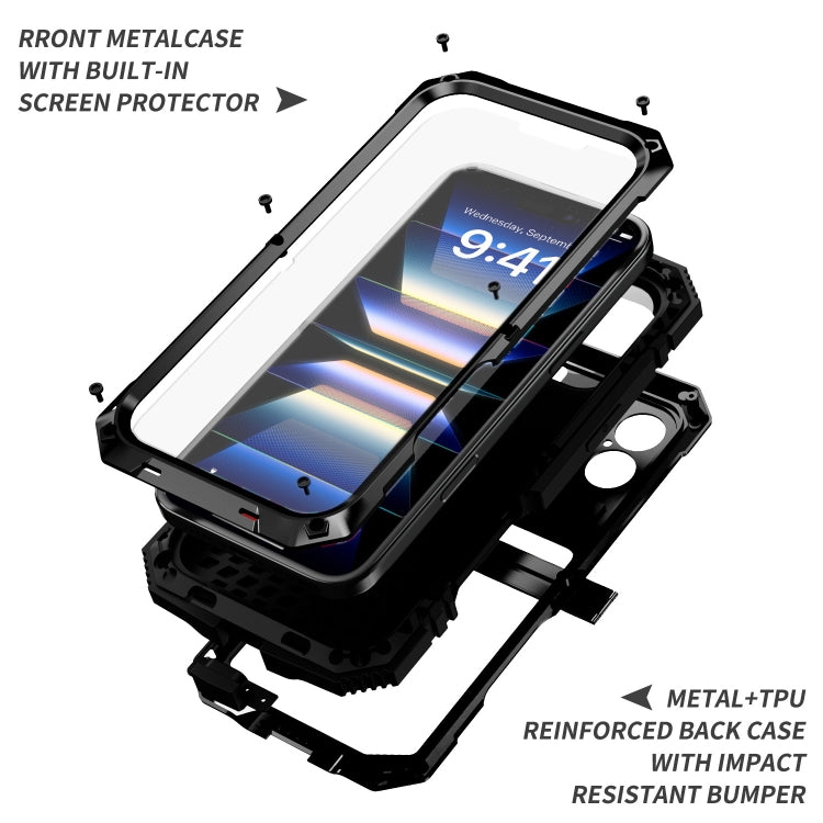 For iPhone 16 R-JUST Life Water-resistant Dustproof Shockproof Phone Case(Black) - free shipping - PMC Jewellery - Order now!