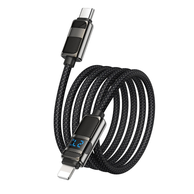 hoco U137 USB-C / Type-C to 8 Pin Line PD Charging Data Cable with Display, Length:1.2m(White) - 2 in 1 Cable by hoco | Online Shopping South Africa | PMC Jewellery | Buy Now Pay Later Mobicred