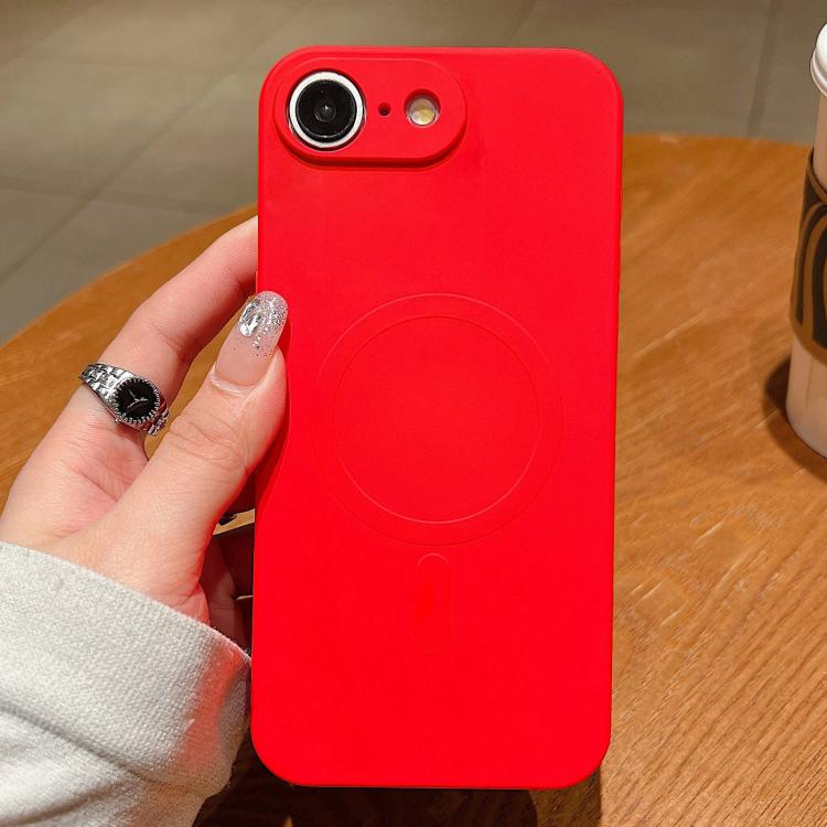 For iPhone 16e Solid Color Liquid Silicone MagSafe Magnetic Phone Case(Red) - iPhone 16e Cases by PMC TechLife | Online Shopping South Africa | PMC TechLife | Buy Now Pay Later Mobicred
