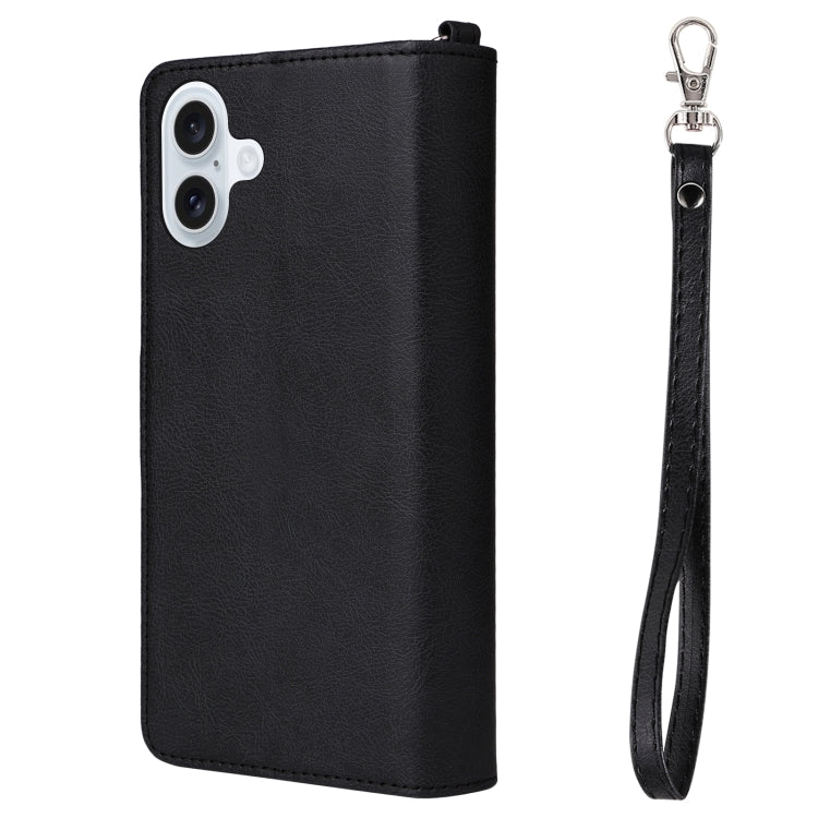 For iPhone 16 Plus Solid Color 2 in 1 Zipper Shockproof Phone Case(Black) - iPhone 16 Plus Cases by PMC Jewellery | Online Shopping South Africa | PMC Jewellery | Buy Now Pay Later Mobicred