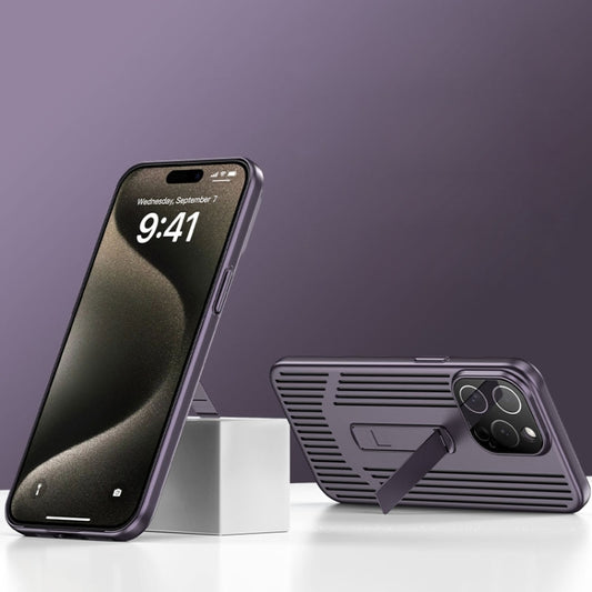 For iPhone 16 Pro Max Extraordinary Cooling Holder Phone Case(Dark Purple) - iPhone 16 Pro Max Cases by PMC Jewellery | Online Shopping South Africa | PMC Jewellery | Buy Now Pay Later Mobicred