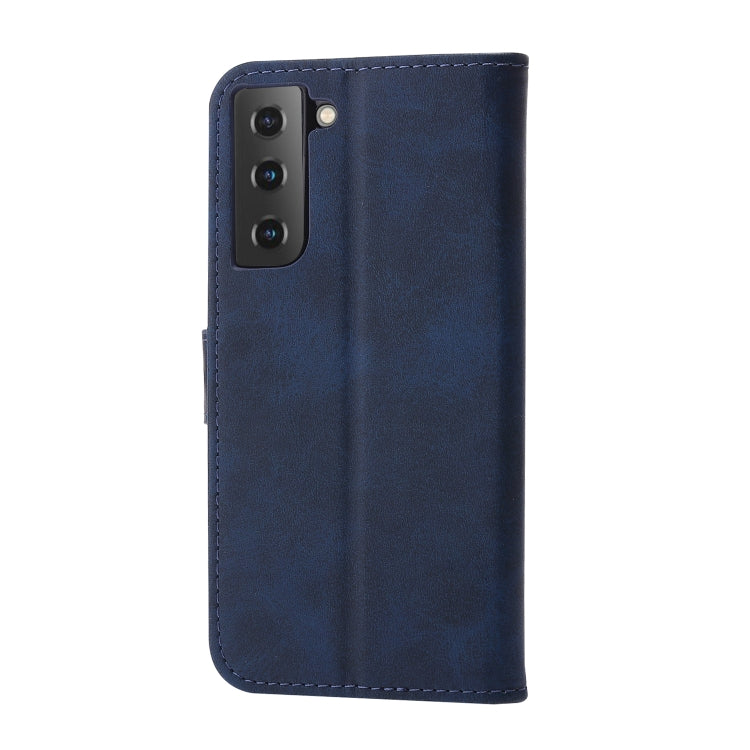 For Samsung Galaxy S25 5G Embossed Happy Cat Pattern Flip Leather Phone Case(Blue) - Galaxy S25 5G Cases by PMC Jewellery | Online Shopping South Africa | PMC Jewellery | Buy Now Pay Later Mobicred