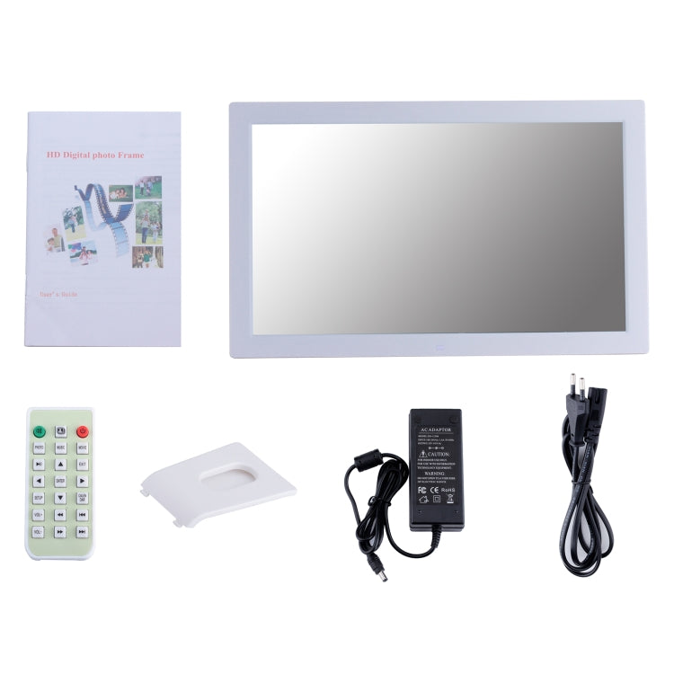23.6 inch LED Screen Digital Photo Frame, Plug Type:EU Plug(White) - free shipping - PMC TechLife - Order now!