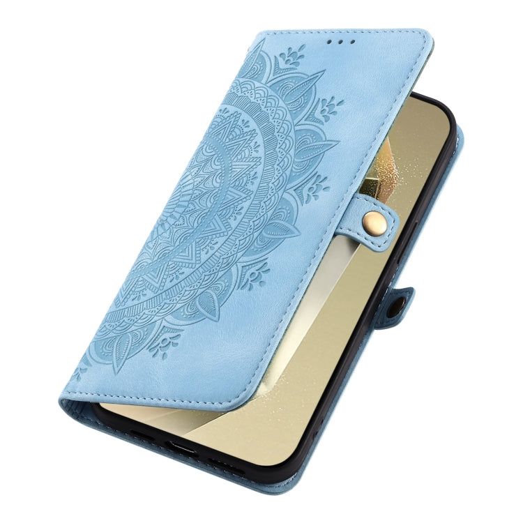 For Samsung Galaxy S25 Ultra 5G Skin Feel Totem Embossed Leather Phone Case(Blue) - Galaxy S25 Ultra 5G Cases by PMC Jewellery | Online Shopping South Africa | PMC Jewellery | Buy Now Pay Later Mobicred