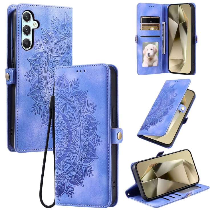 For Samsung Galaxy S25 5G Skin Feel Totem Embossed Leather Phone Case(Purple) - Galaxy S25 5G Cases by PMC Jewellery | Online Shopping South Africa | PMC Jewellery | Buy Now Pay Later Mobicred