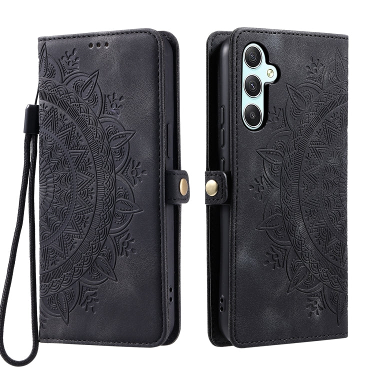 For Samsung Galaxy S25 5G Skin Feel Totem Embossed Leather Phone Case(Black) - Galaxy S25 5G Cases by PMC Jewellery | Online Shopping South Africa | PMC Jewellery | Buy Now Pay Later Mobicred