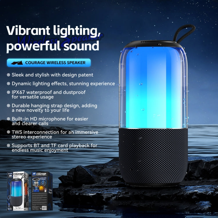 WK Beluga D13 Outdoor Waterproof Portable Bluetooth Speaker(Black) - Desktop Speaker by WK | Online Shopping South Africa | PMC Jewellery | Buy Now Pay Later Mobicred